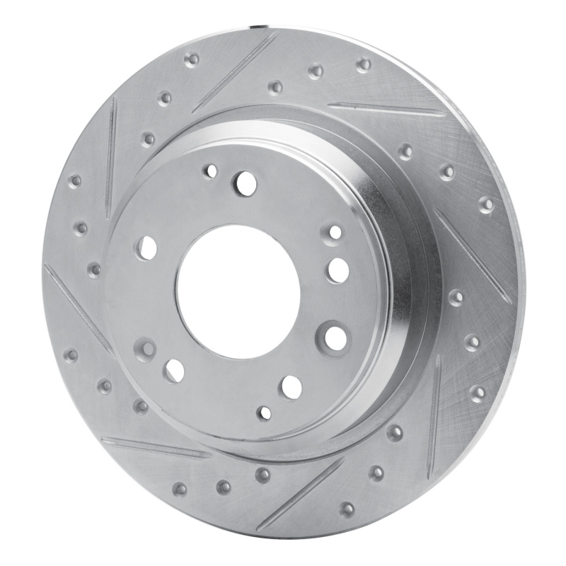 Acura RL Brake Rotor (1) - Rear Left - R1 Concepts - Drilled & Slotted - Silver - `99-`01